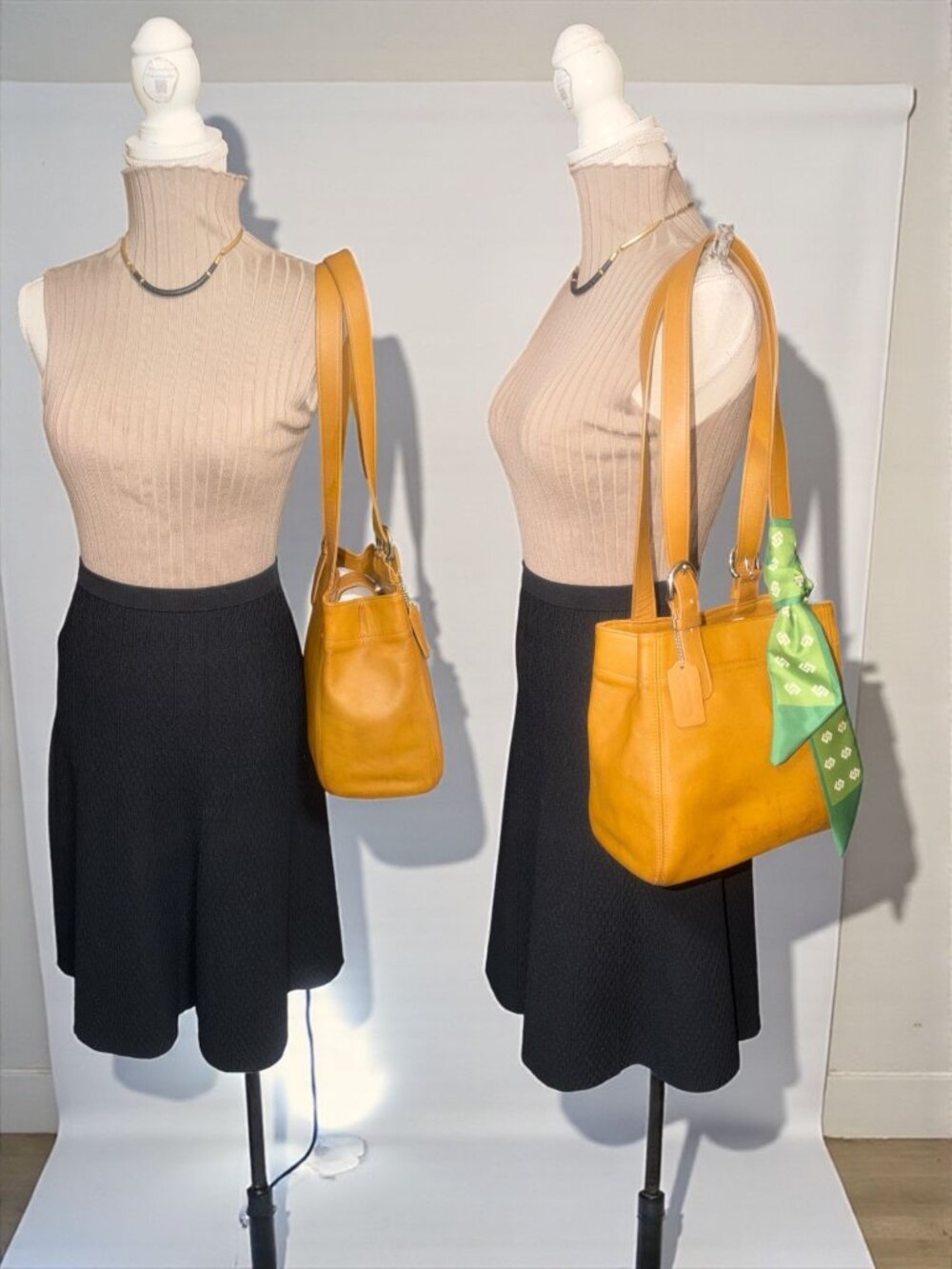 VTG Coach Buckle Tote 4157 Toffee Leather Nickel Waverly Soho 90s Dominican Rep - Picture 3 of 11